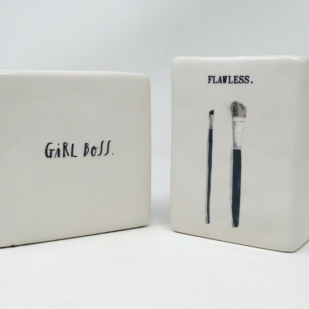 Lot of 2 Rae Dunn-Magenta-“FLAWLESS" Brush Holder